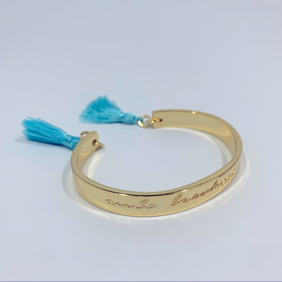 Lilly Pulitzer Jewelry - LILLY PULITZER “Rule Breakers Only” Blue Tassel Cuff Bracelet